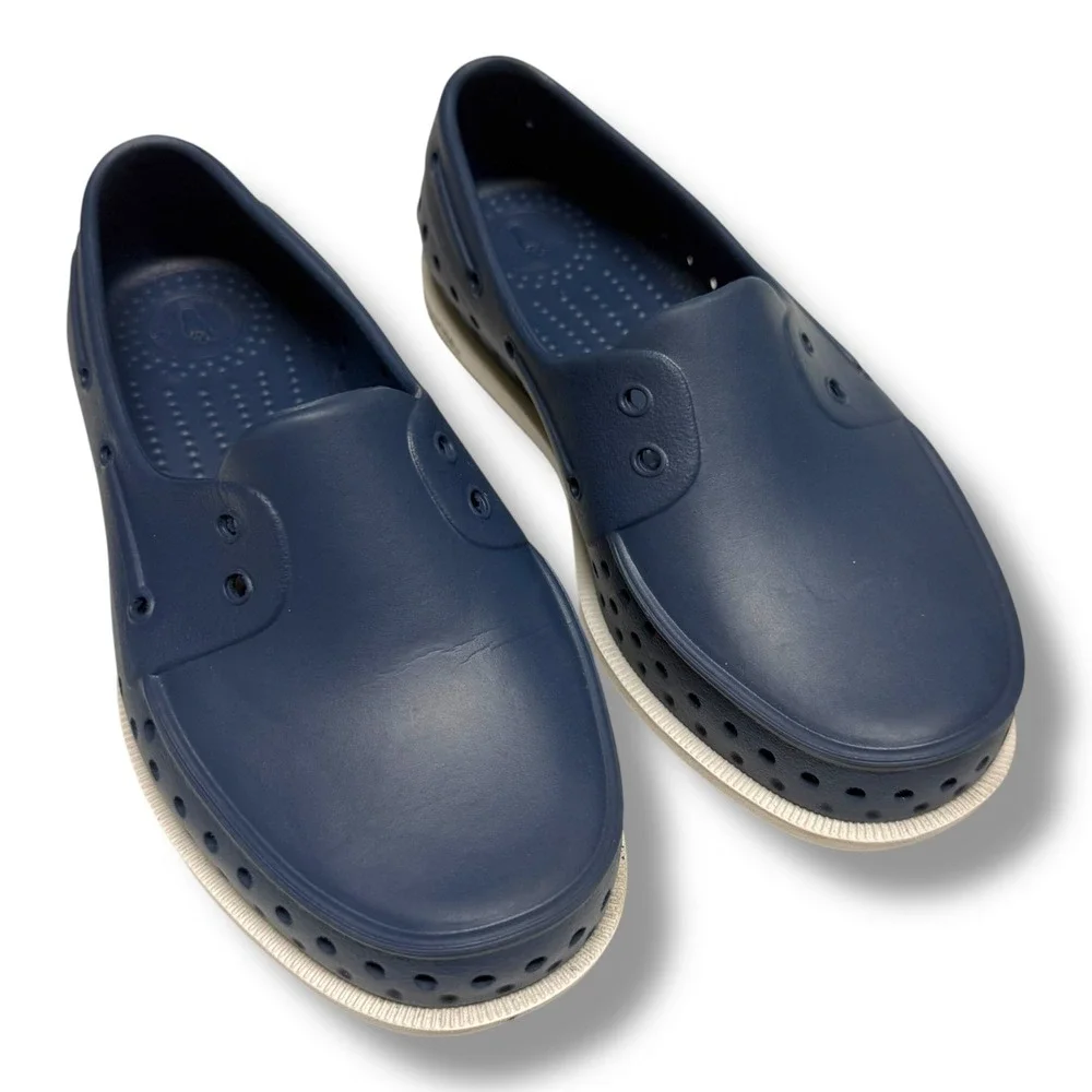 Native Howard Kids Navy Blue Sugarlite EVA‎ Slip On Boat Water Shoes C12
